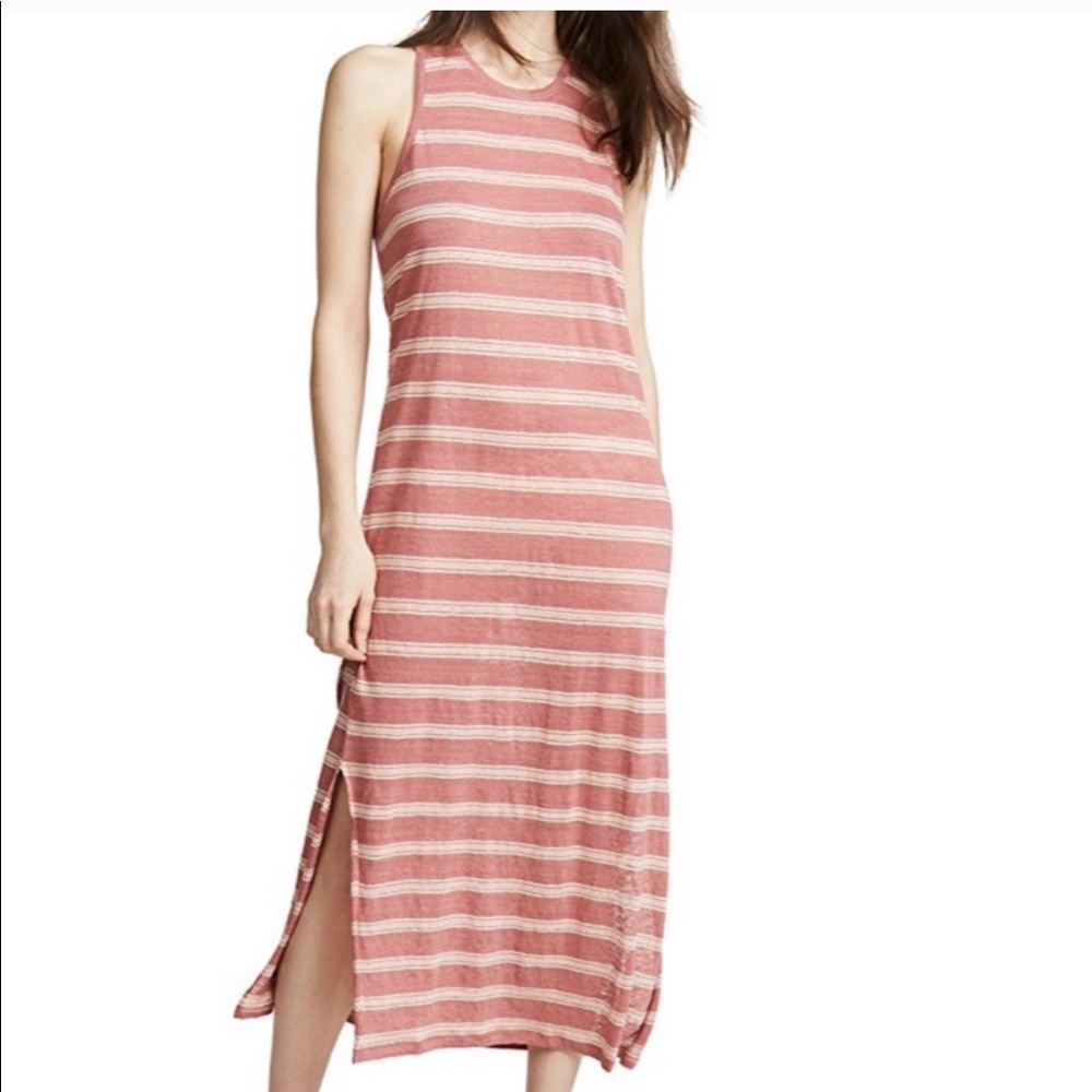 Joie Brellen Linen Twist Back Maxi Dress Red Large